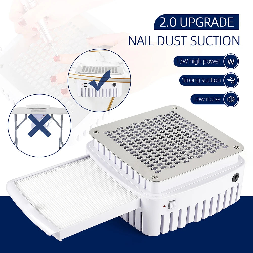 2-in-1 Powerful Nail Dust Collector and Manicure Vacuum - 12