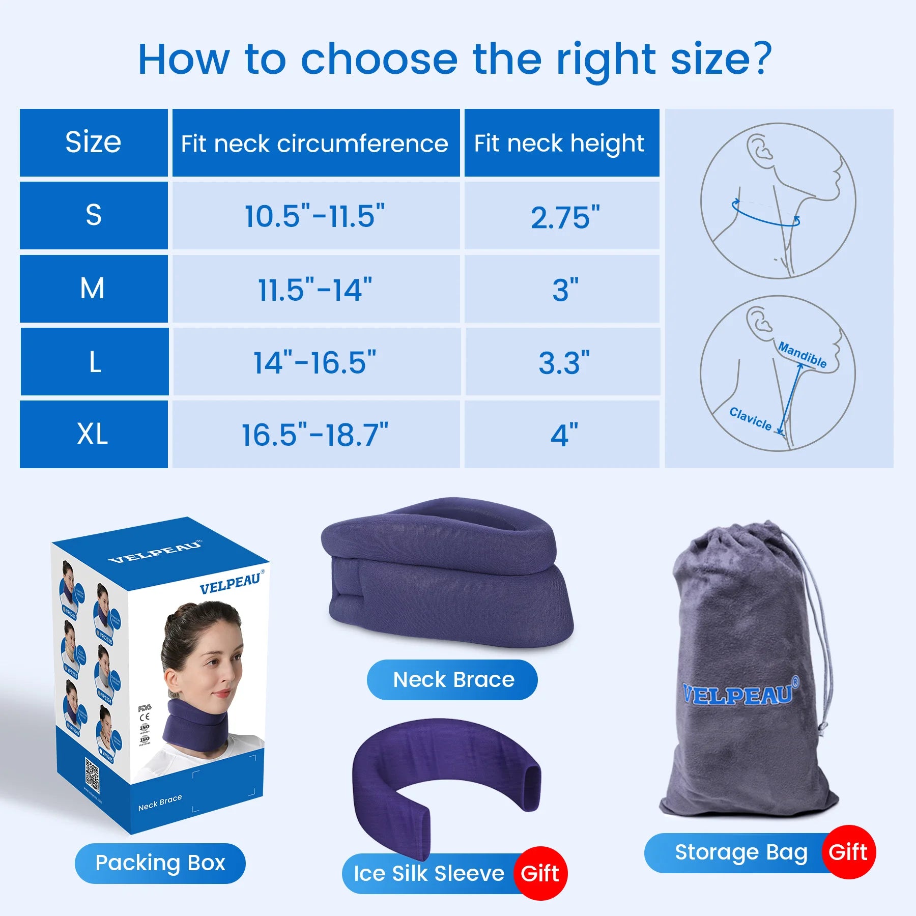 Adjustable Foam Cervical Neck Support Brace for Pain Relief - 19