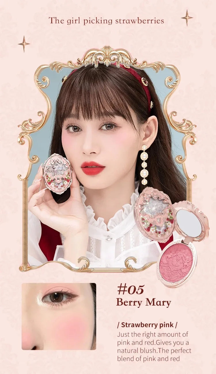Embossed Long-Lasting Powder Blush for Silky Smooth Skin - 24