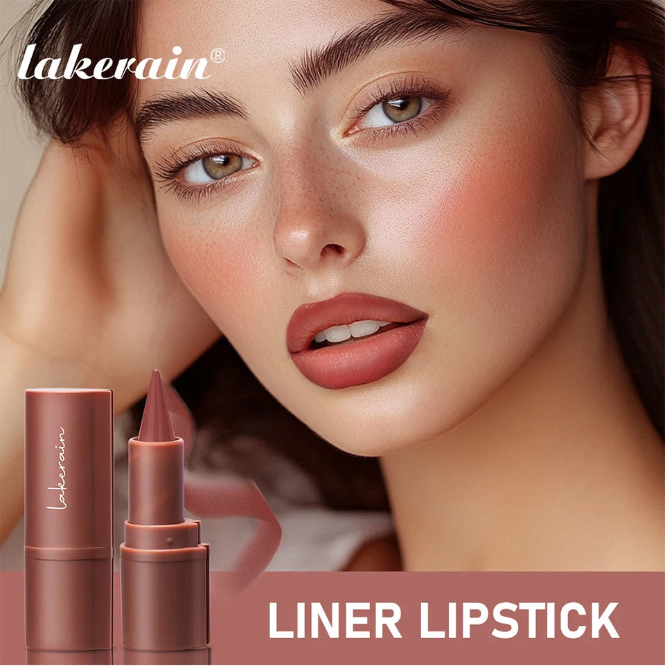 2-in-1 Waterproof Matte Lip Liner and Lipstick Crayon - 7