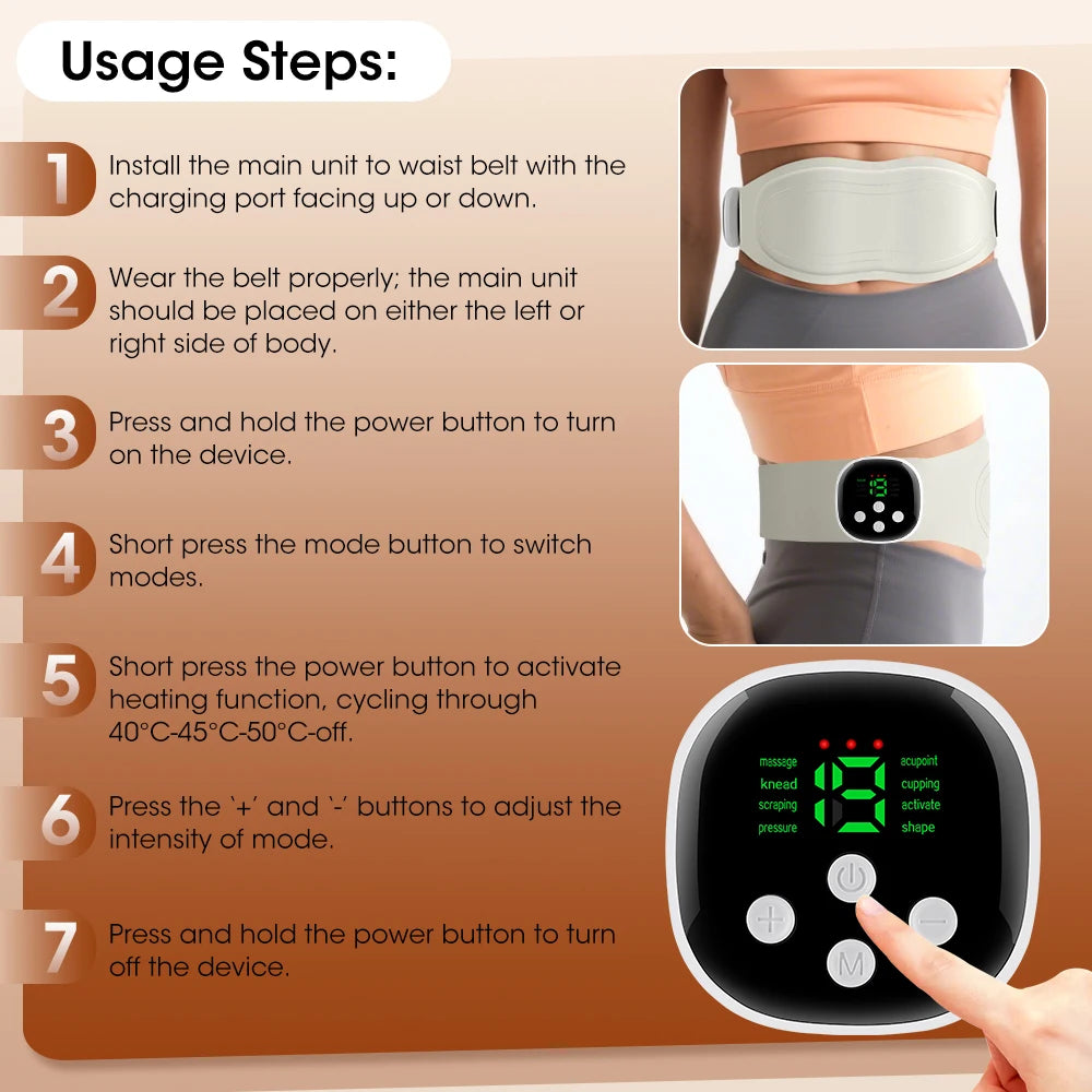 Electric Heating & EMS Waist Massager for Pain Relief - 9
