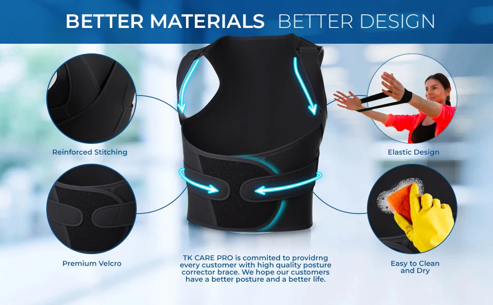Adjustable Full Back Posture Corrector Brace - 7