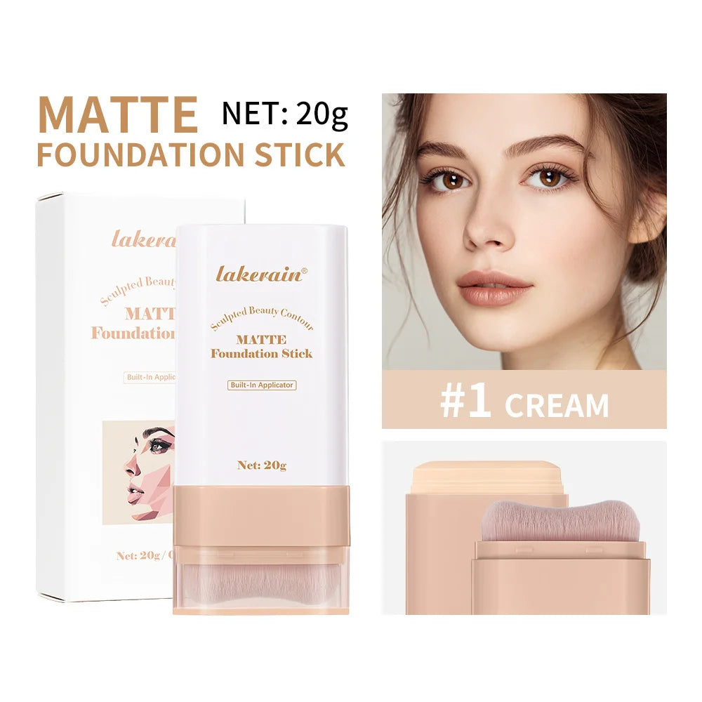 Matte Foundation Stick with Built-in Blending Brush - 21