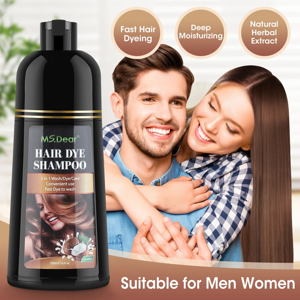 Instant Herbal Hair Color Dye Shampoo - 6