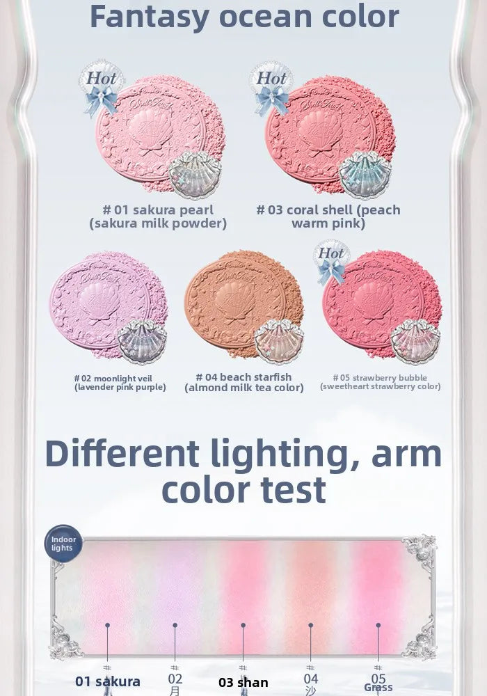 Silk Satin Powder Blush in Seashell Compact - 13