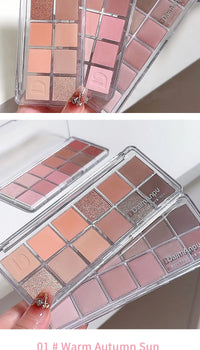 12-Color Eyeshadow Palette - Long-Lasting Shimmer and Matte Shades