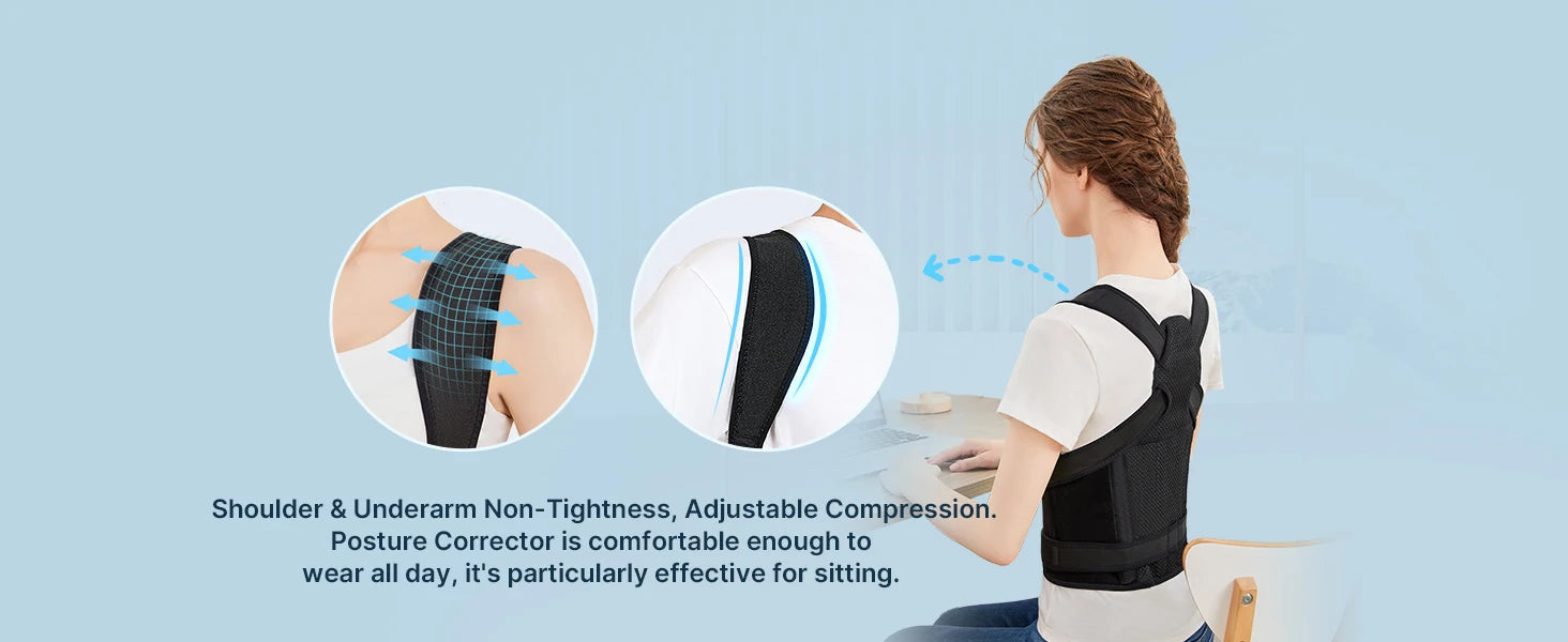 Adjustable Back Brace and Posture Corrector for Pain Relief - 11