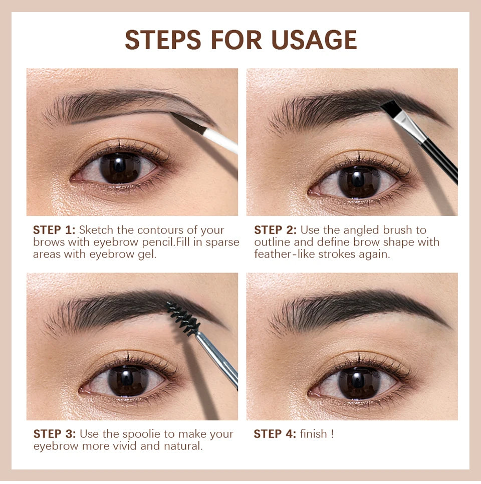 Waterproof Long-Lasting Eyebrow Tint Gel Set - 12
