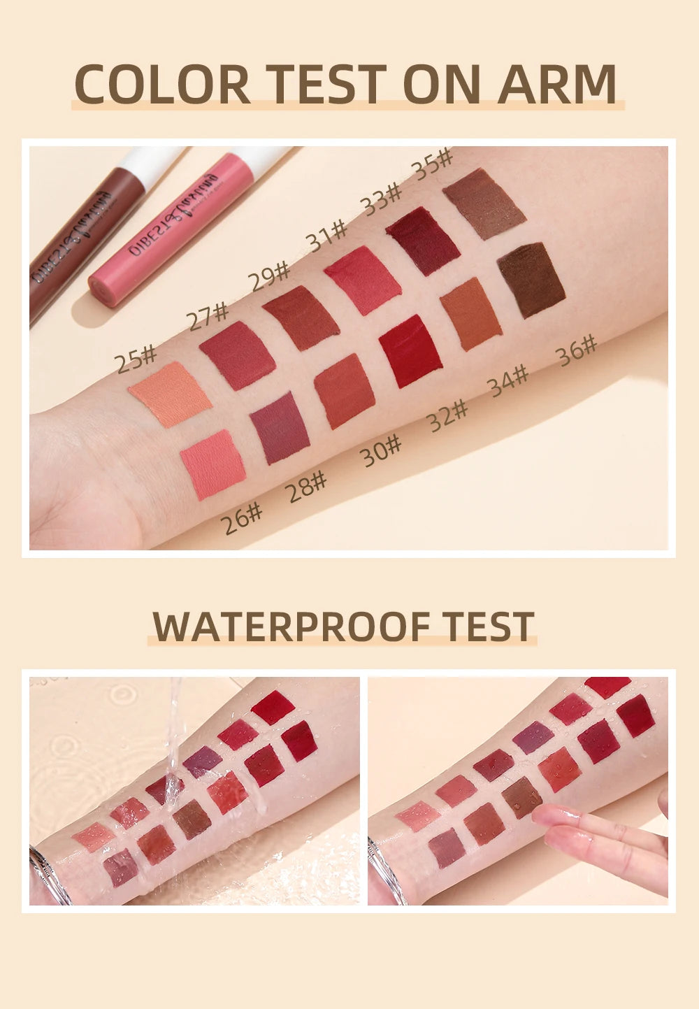 12-Piece Waterproof Matte Liquid Lipstick Set - 19