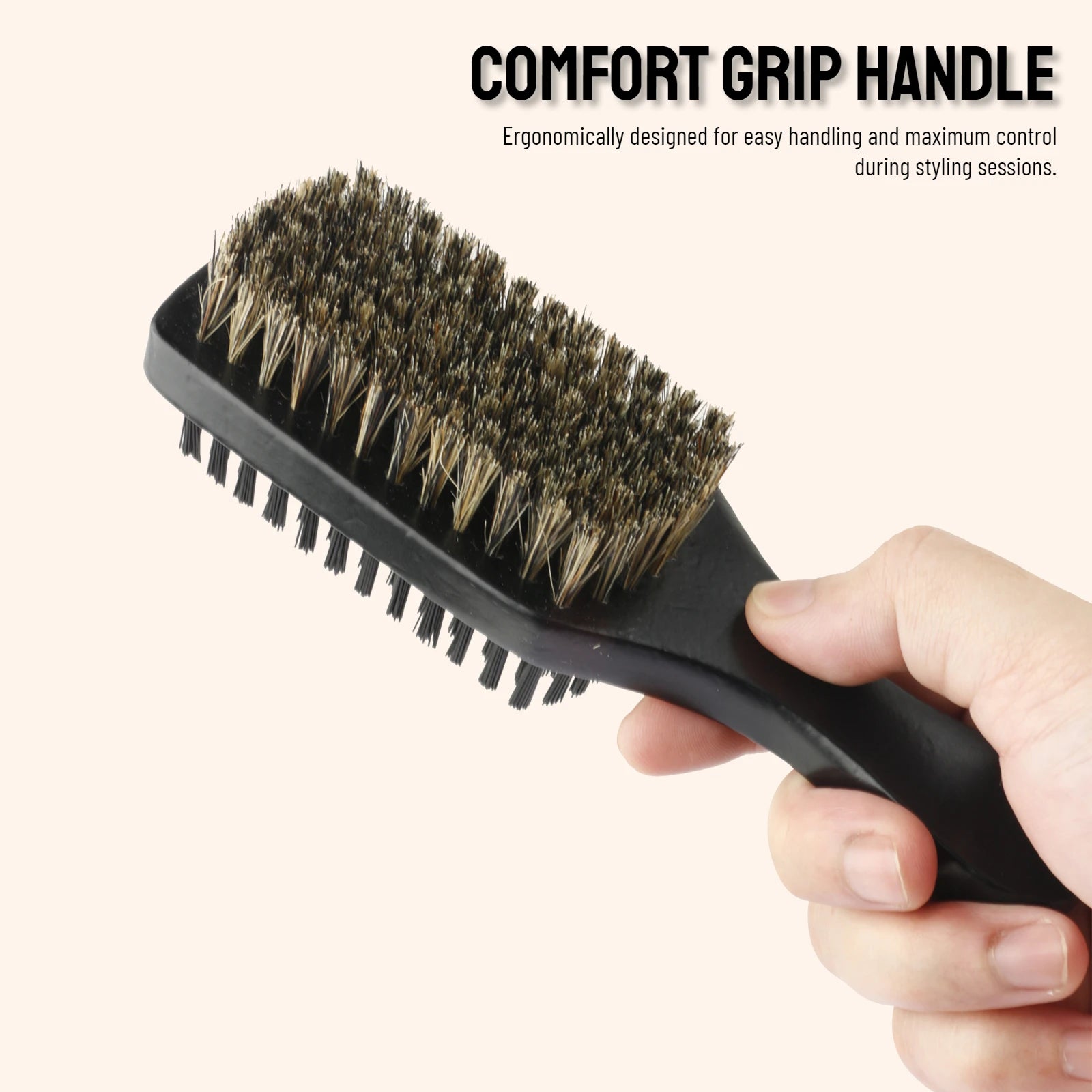Dual-Sided Wooden Beard Grooming Brush for Styling - 3
