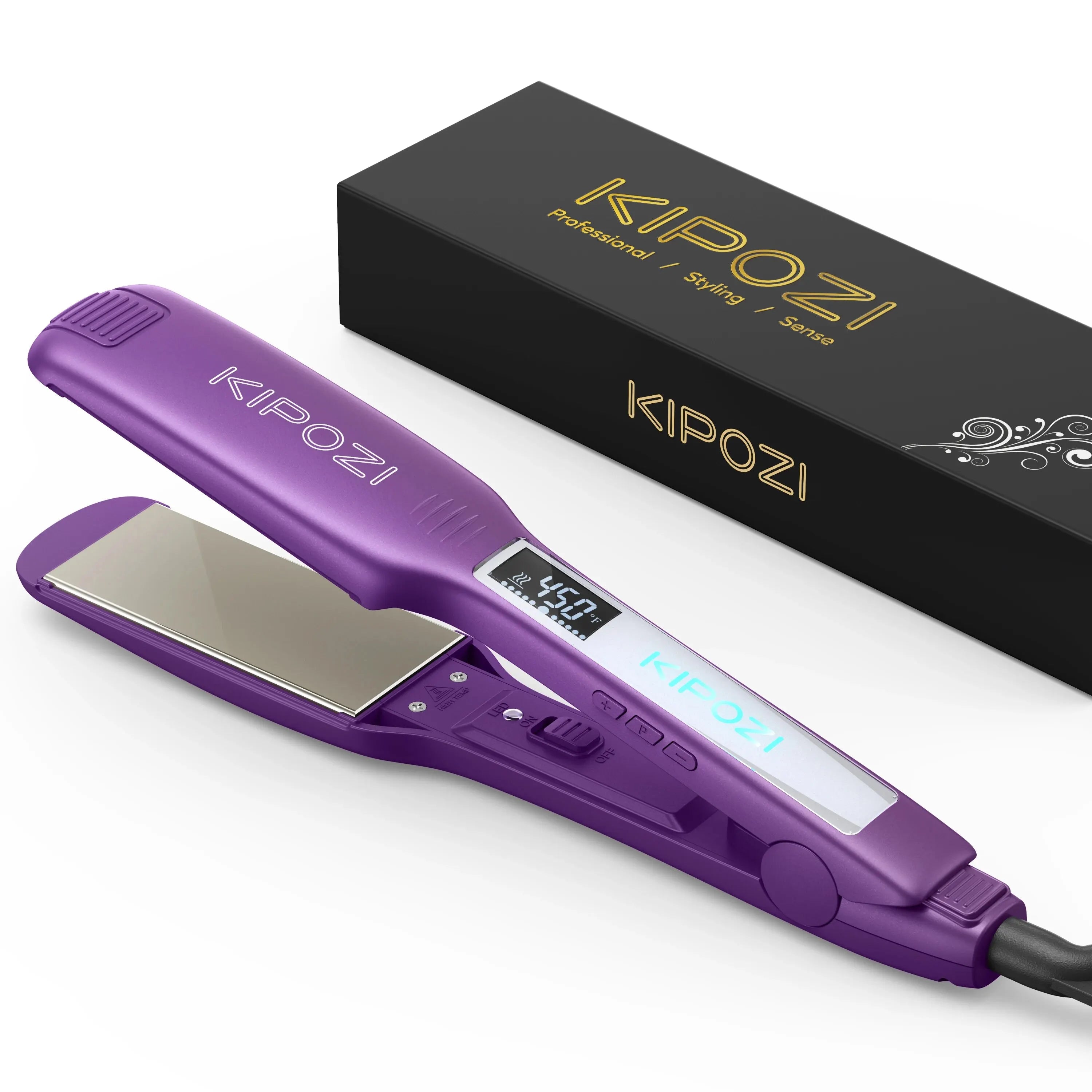 Professional Titanium Hair Straightener with Digital Display - 22