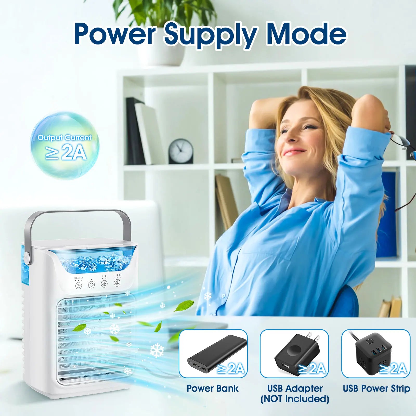 Portable Desktop Air Cooler and Humidifier Fan - 37