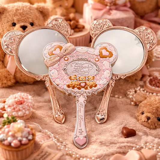 Vintage Aesthetic Bear Handheld Makeup Mirror