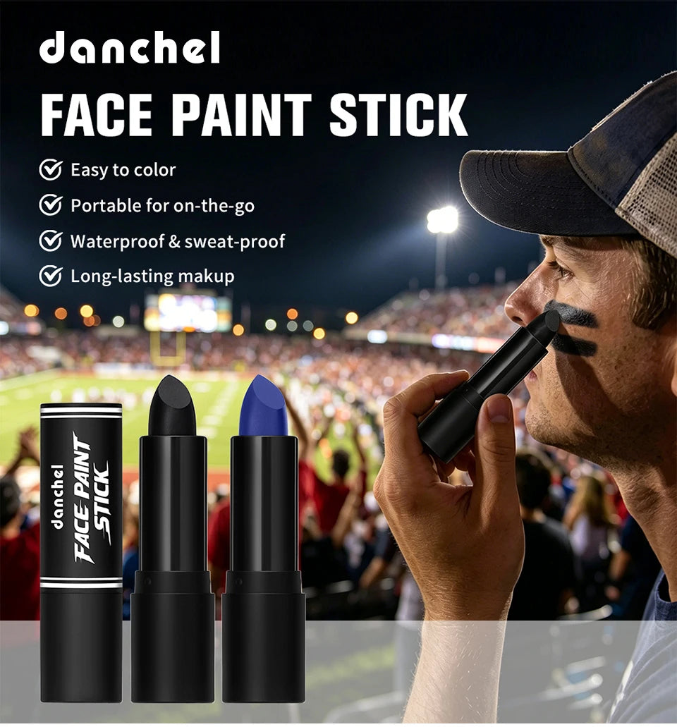 Waterproof Face Paint and Lip Balm Kit for Game Day - 7
