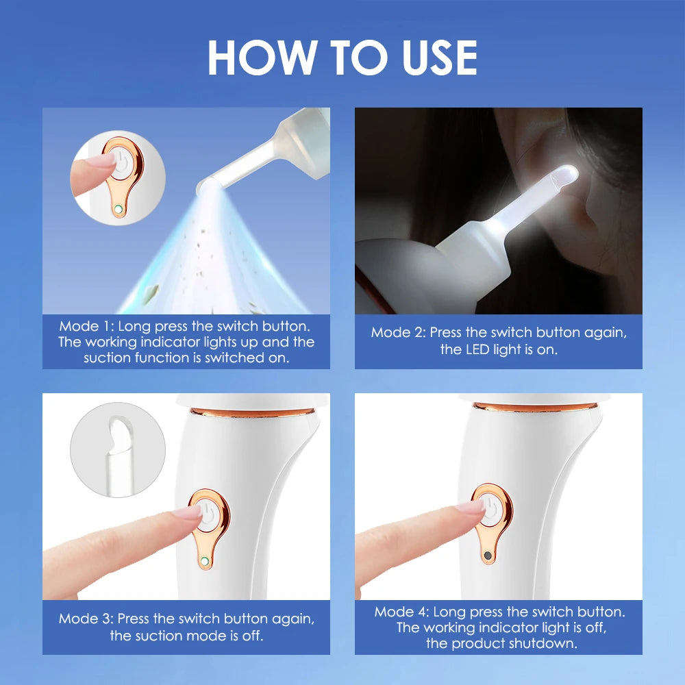 Electric LED Ear Wax Removal Vacuum Cleaner - 17