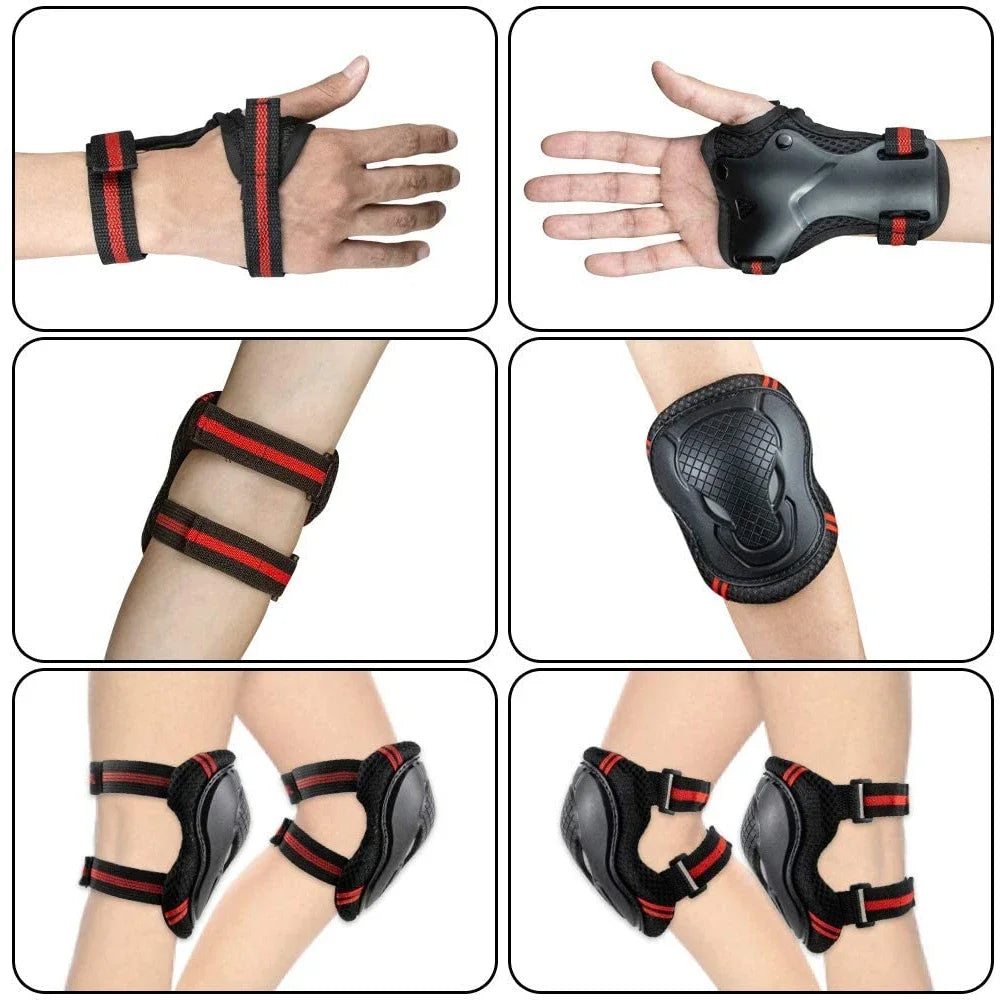 6-Piece Protective Knee, Elbow, and Wrist Pad Set for Kids - 17