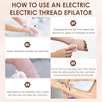 Portable Electric Cotton Threading Hair Remover for Face and Body