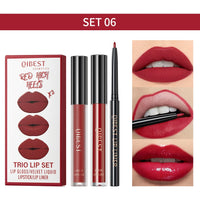 3-Piece Waterproof Matte Lipstick and Lip Liner Set