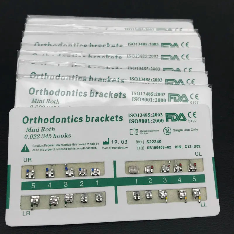 Professional Metal Orthodontic Dental Brackets Set - 15