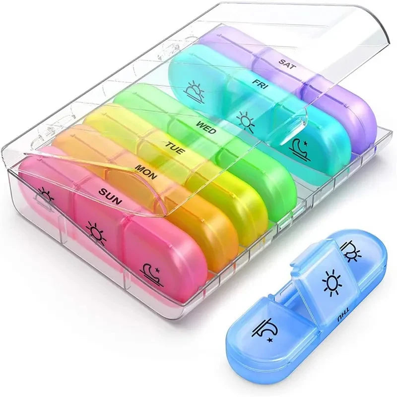 7-Day Stackable Weekly Pill Organizer for Daily Medication - 9