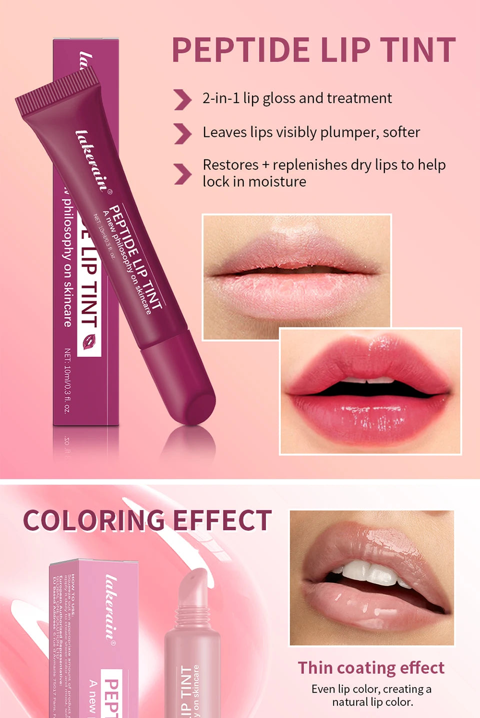 Peptide Moisturizing Lip Tint for Soft Glossy Lips - 10