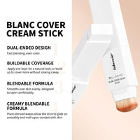 Full Coverage Cream Foundation Stick with Built-in Brush