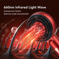 Electric Scalp Massage Comb with Red Light & Liquid Applicator