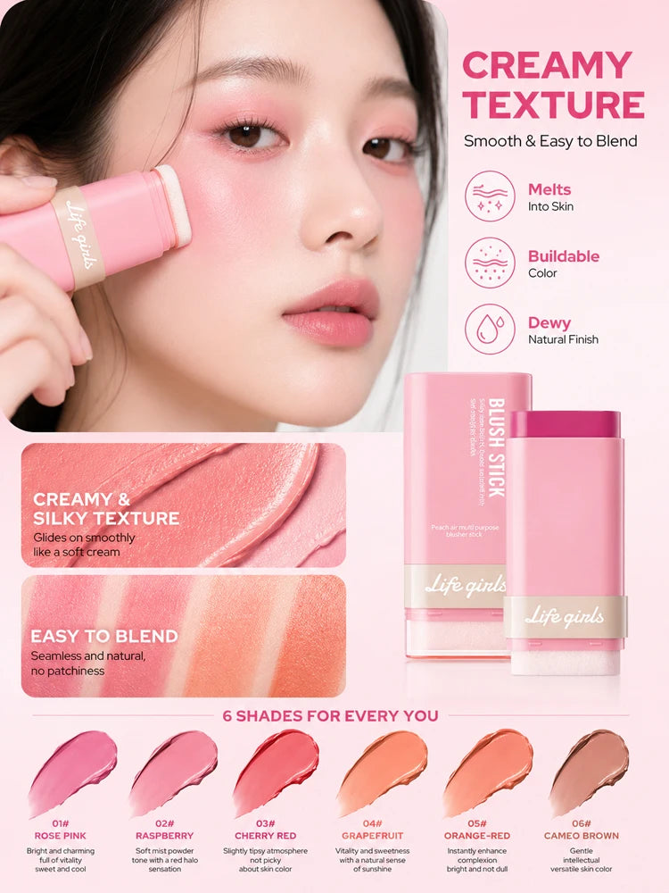 3-in-1 Cream Blush Stick for Cheeks, Lips, and Eyes - 9