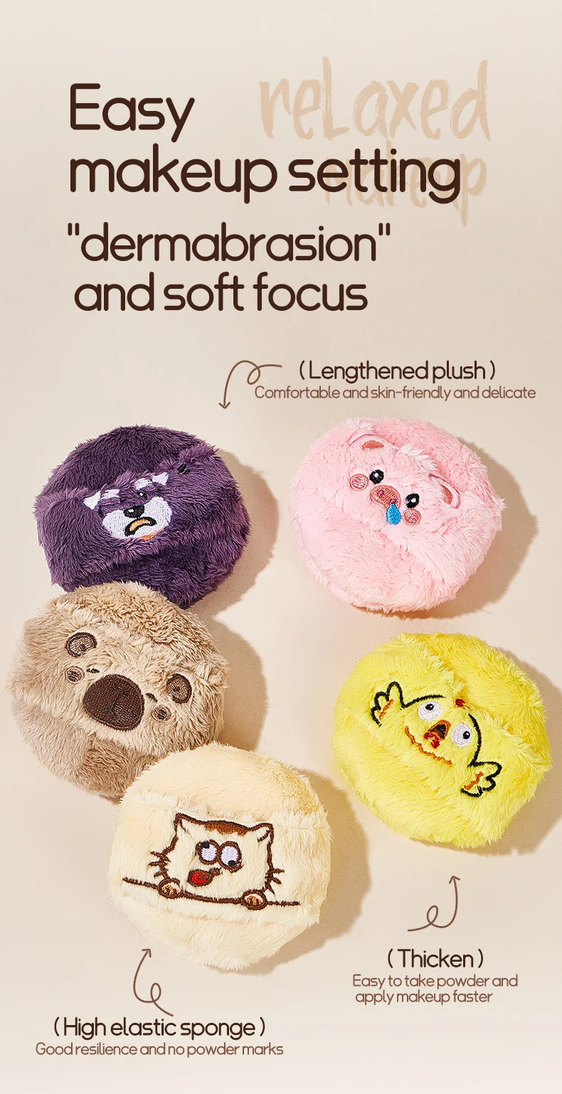 Cute Plush Cosmetic Powder Puff for Flawless Makeup Application - 11