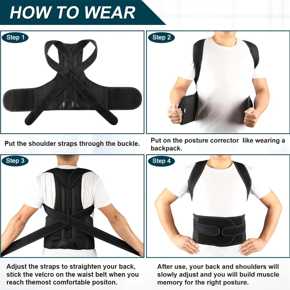 Adjustable Back Posture Corrector Support Brace - 14