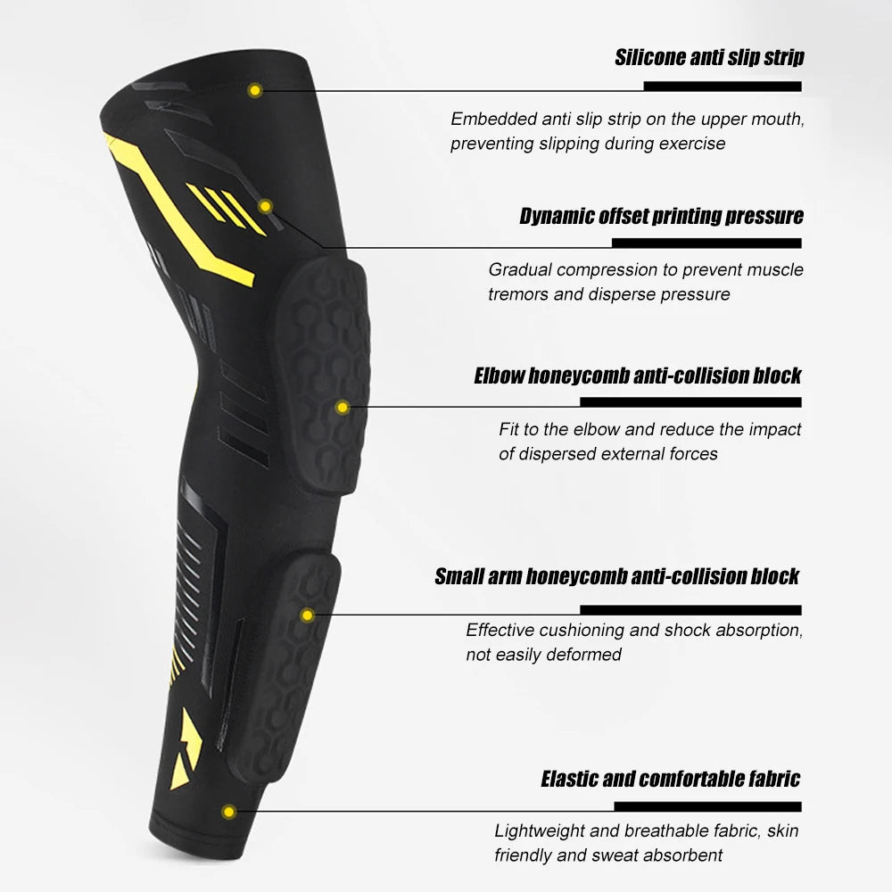 Padded Compression Arm Sleeve for Sports and Injury Protection - 12
