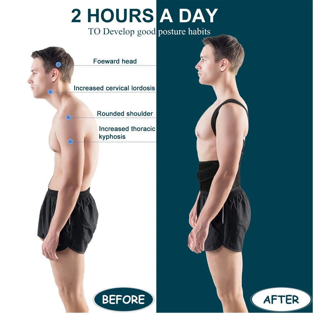 Adjustable Back Posture Corrector Support Brace - 3