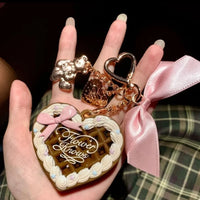 Portable Honey Face Powder Compact with Pendant