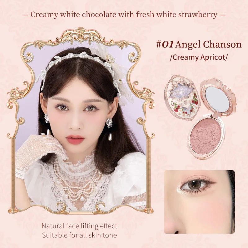 Embossed Strawberry Floral Pressed Powder Blush - 11