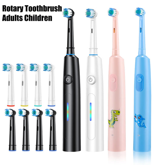 Rechargeable Rotary Electric Toothbrush for Adults and Kids