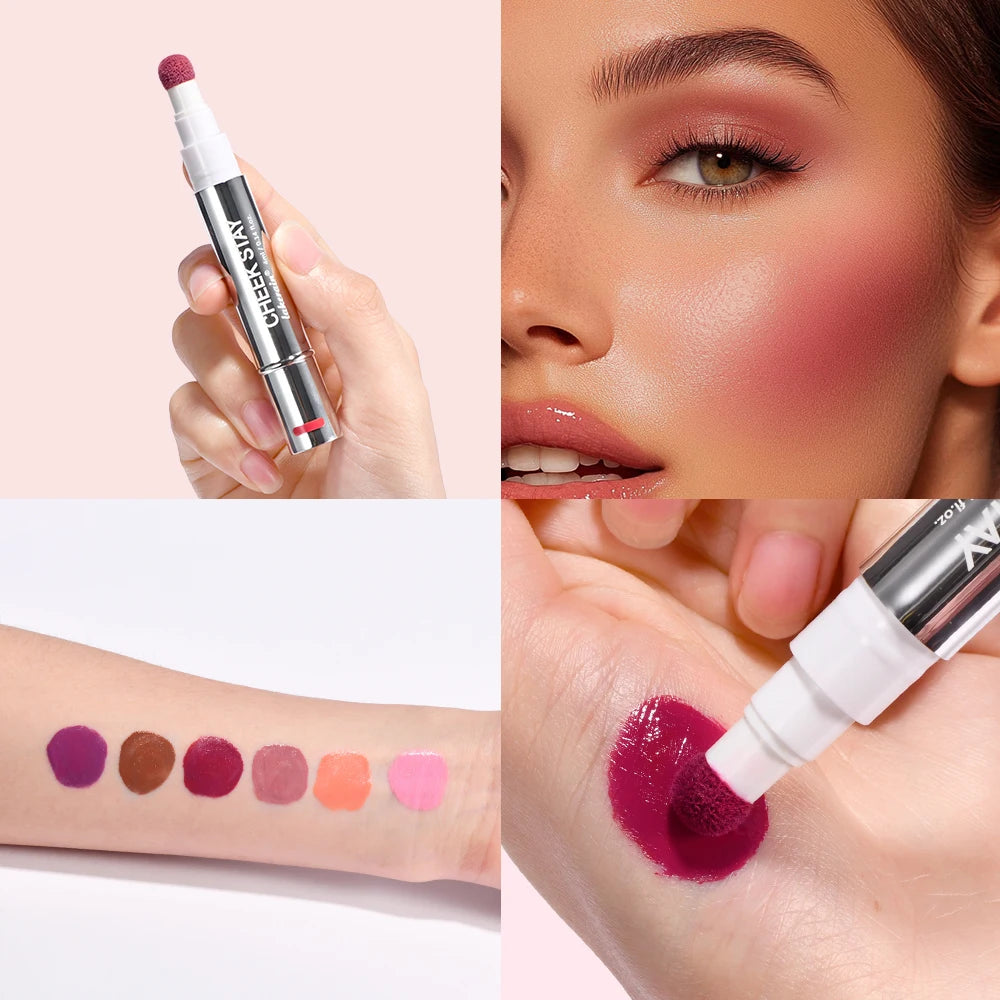Liquid Blush Stick with Sponge Tip for Natural Glow - 4