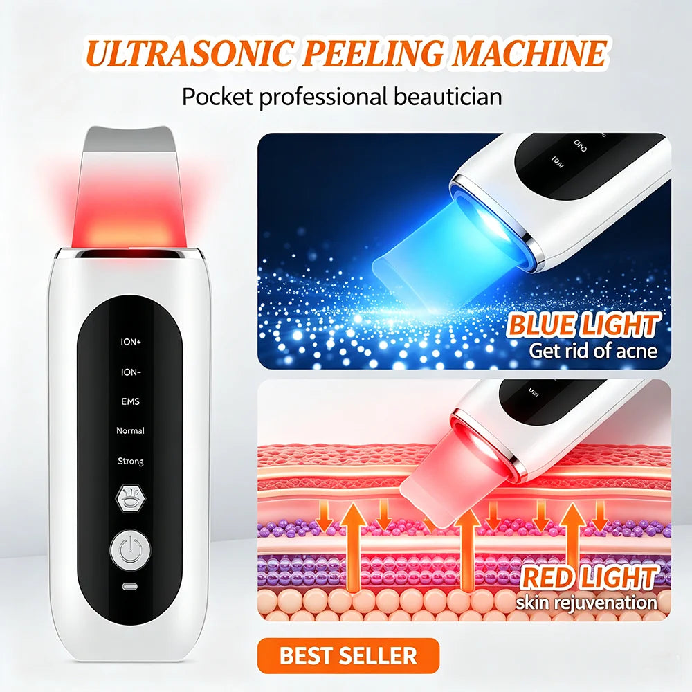 Ultrasonic Facial Skin Scrubber and Pore Cleaner - 1