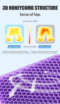Breathable Honeycomb Gel Seat Cushion for Pain Relief