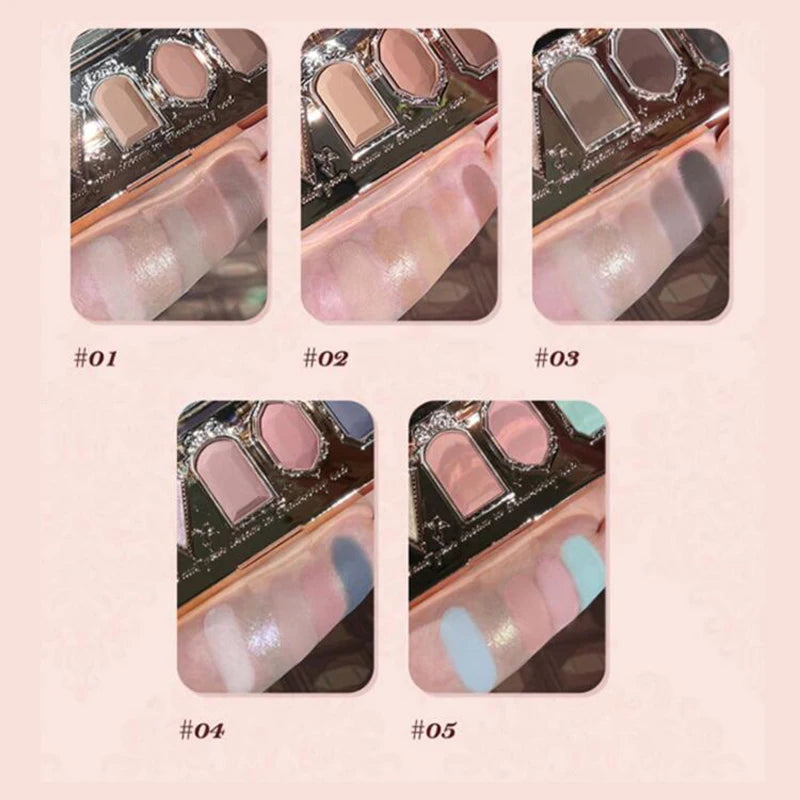 5-Color Shimmer and Glitter Eyeshadow Palette - 4