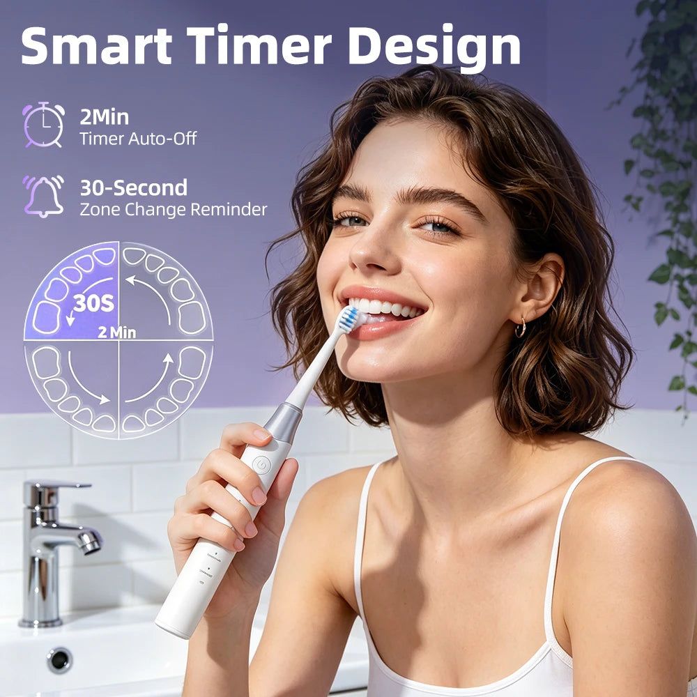 Sonic Electric Toothbrush with 5 Cleaning Modes and 4 Brush Heads - 4