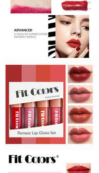 4-Piece Diamond Finish Long-Lasting Velvet Lip Gloss Set