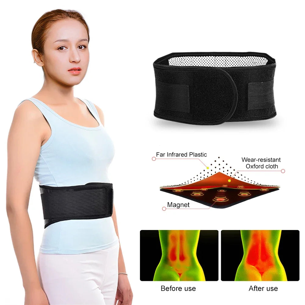 Self-Heating Magnetic Lumbar Support Belt for Back Pain Relief - 8