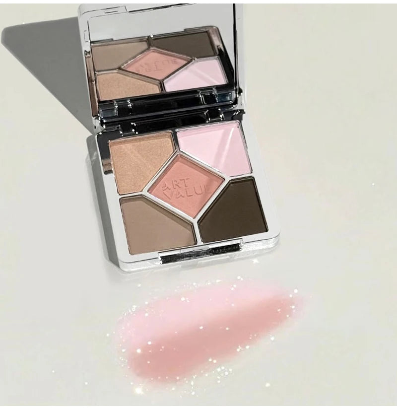 5-Color Shimmer and Matte Eyeshadow Palette - 17