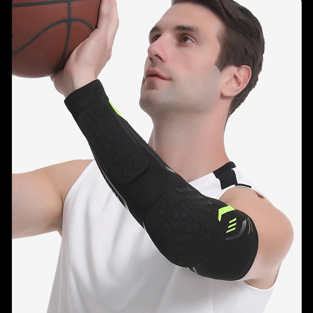 Padded Compression Arm Sleeve for Sports and Injury Protection - 19