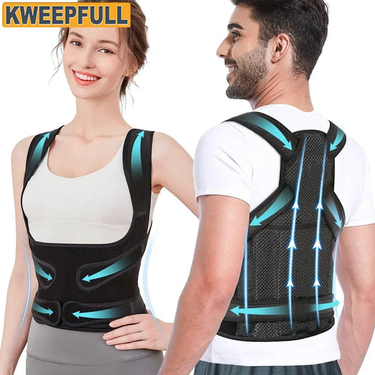 Adjustable Back Brace and Posture Corrector for Pain Relief