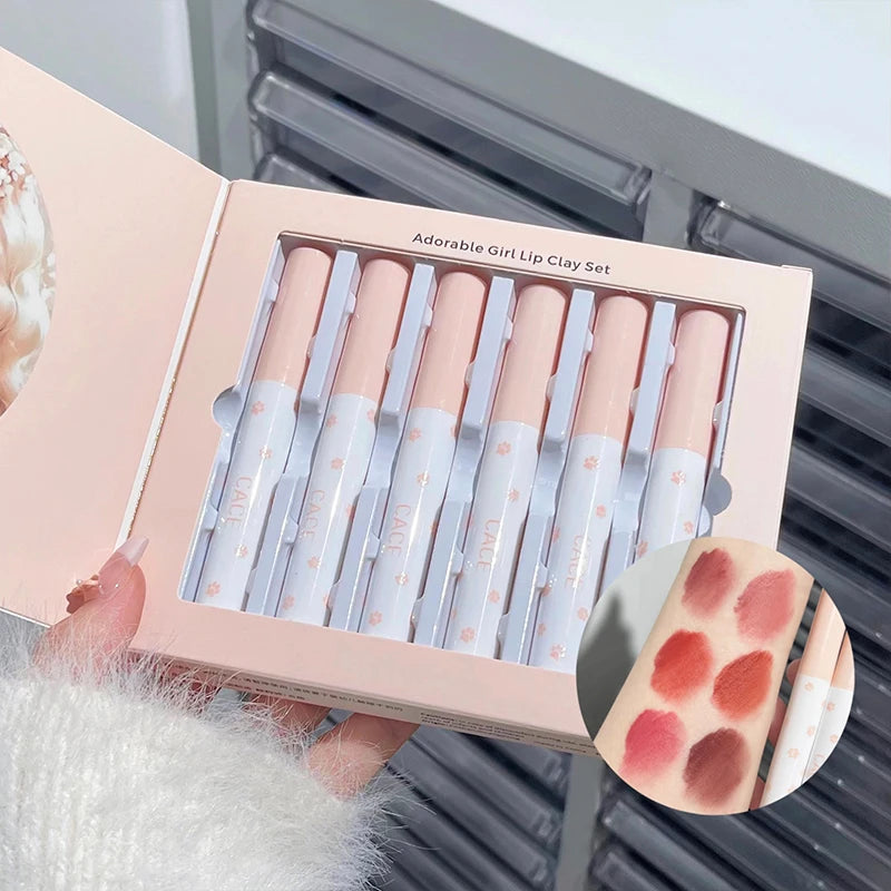 Matte Velvet Lip Clay Set for Long-Lasting Waterproof Wear - 3