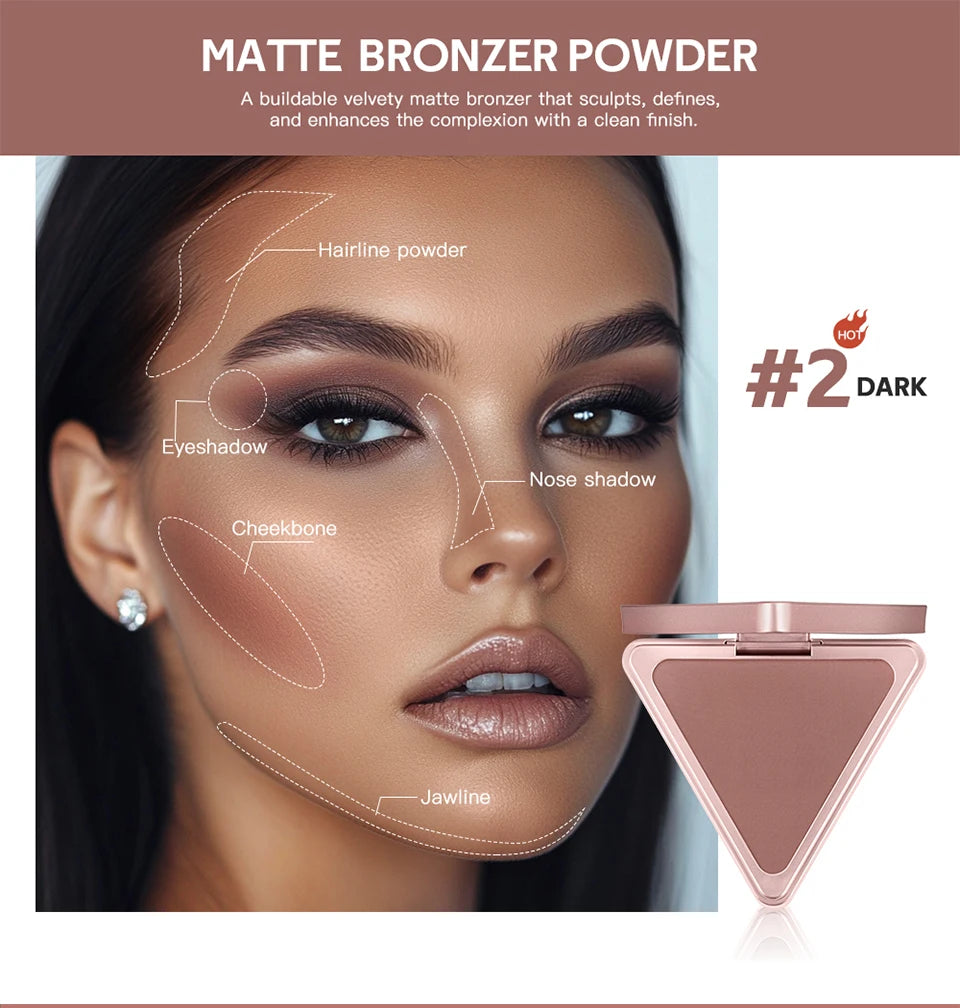 Matte Bronzer Powder for Natural Sculpted Look - 9