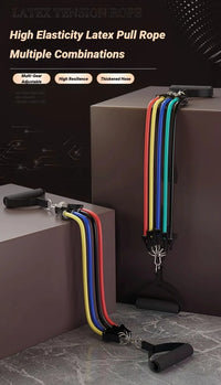 11-Piece Adjustable Resistance Band Set for Full Body Workout