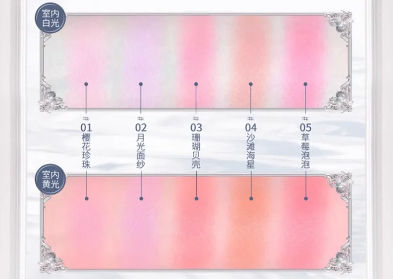 Matte Finish Shell Compact Blusher Palette - 16