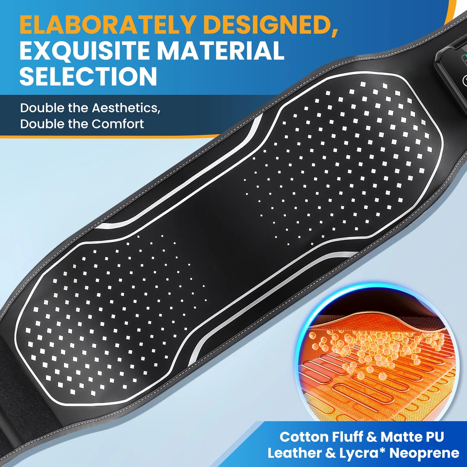 Heated Lumbar Air Compression Massage Belt for Back Pain Relief - 12